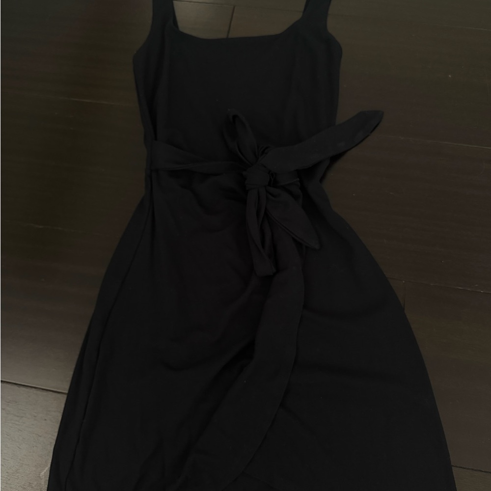 Wilfred Black Midi Dress with Tie Waist